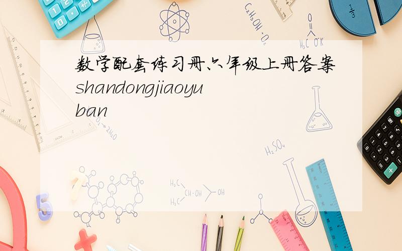 数学配套练习册六年级上册答案shandongjiaoyuban