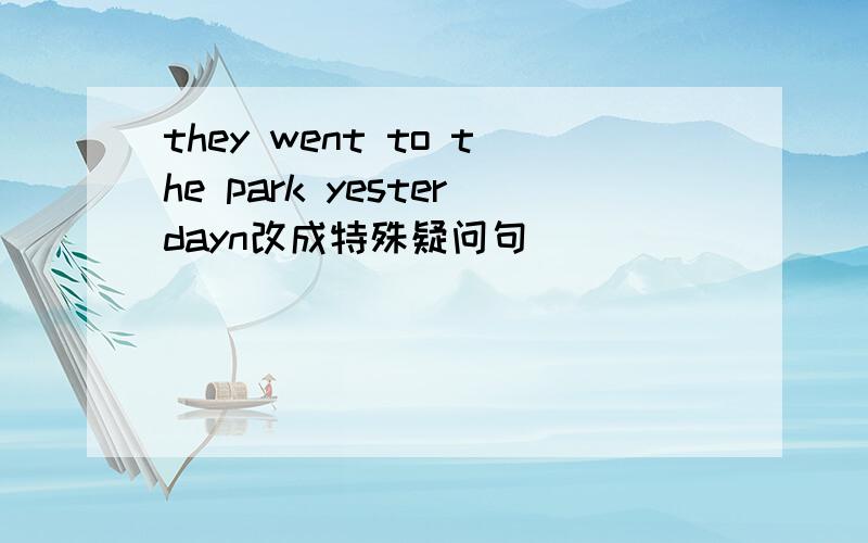 they went to the park yesterdayn改成特殊疑问句