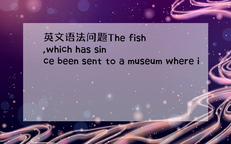 英文语法问题The fish,which has since been sent to a museum where i