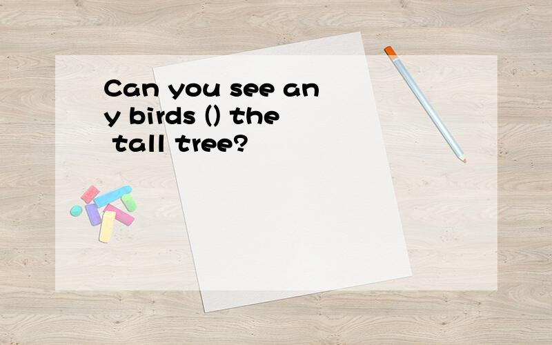Can you see any birds () the tall tree?