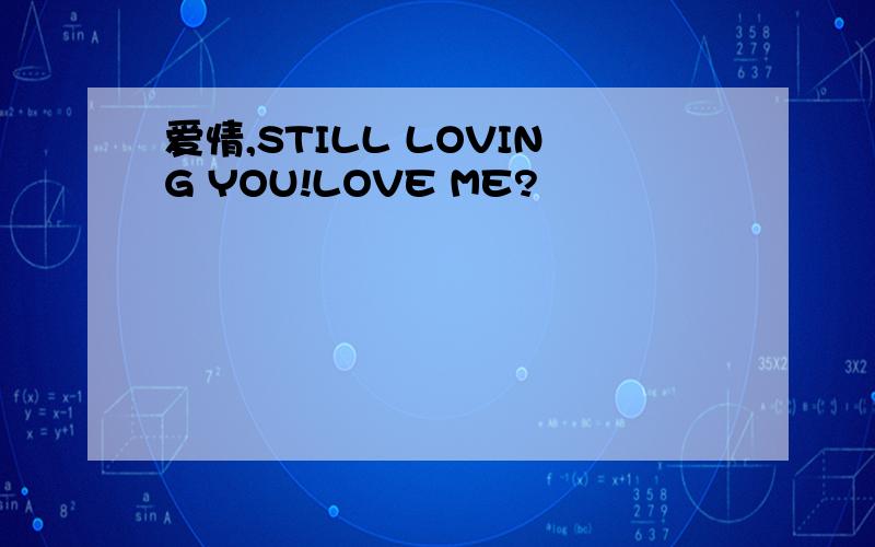 爱情,STILL LOVING YOU!LOVE ME?