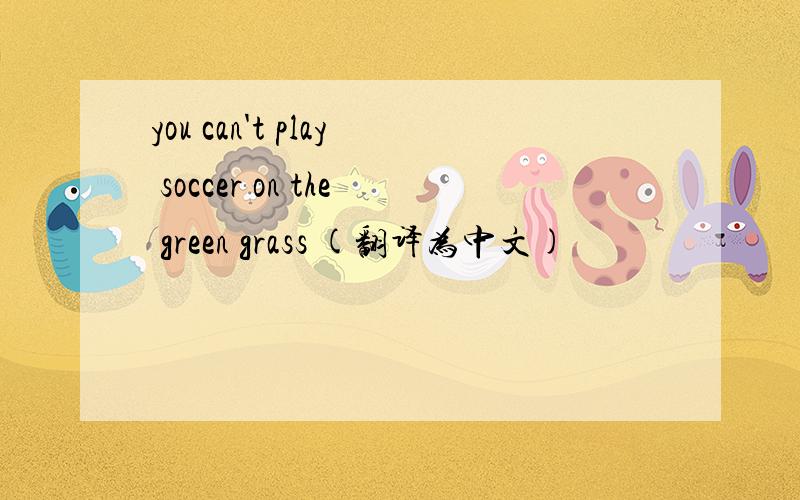 you can't play soccer on the green grass (翻译为中文)