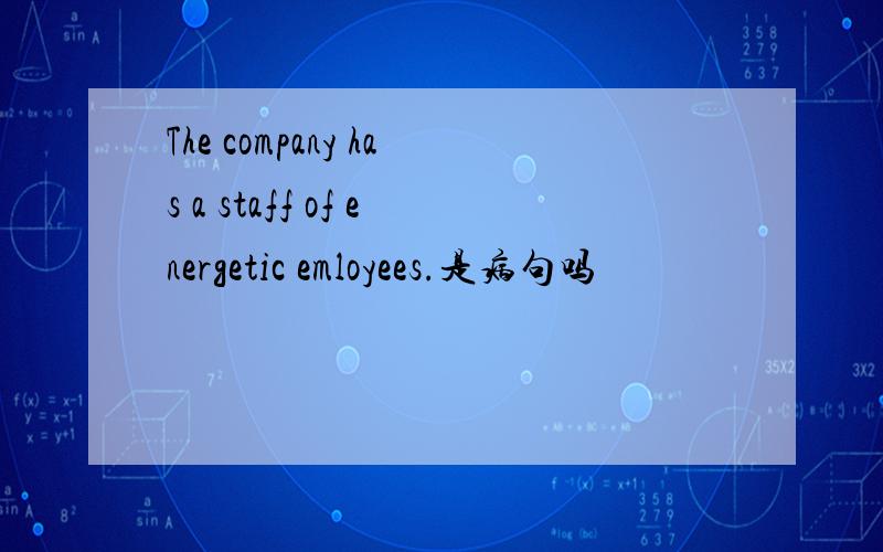 The company has a staff of energetic emloyees.是病句吗