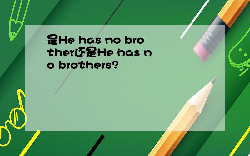 是He has no brother还是He has no brothers?