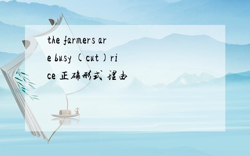 the farmers are busy (cut)rice 正确形式 理由