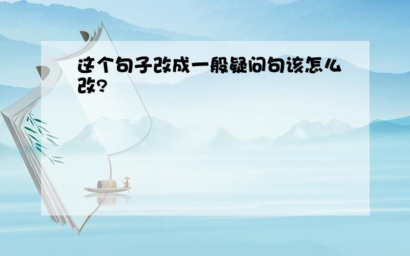 这个句子改成一般疑问句该怎么改?